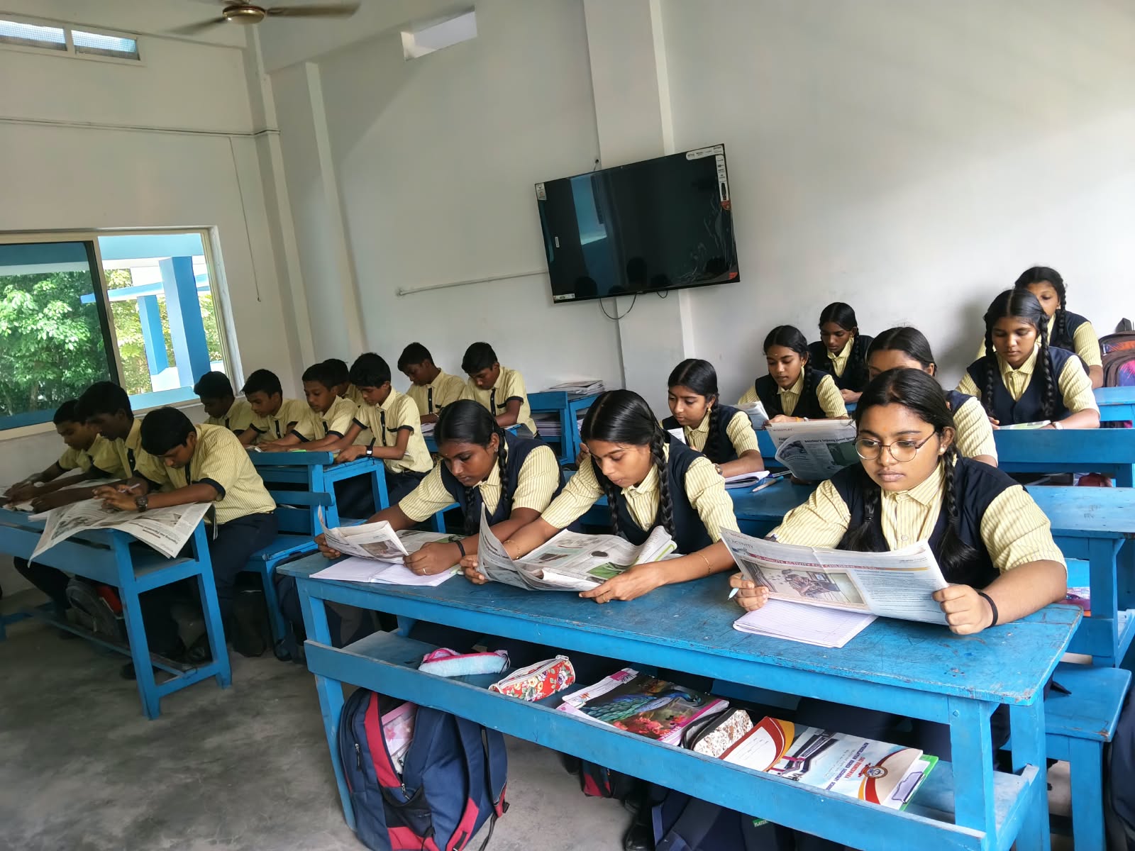 Students reading and studying together
