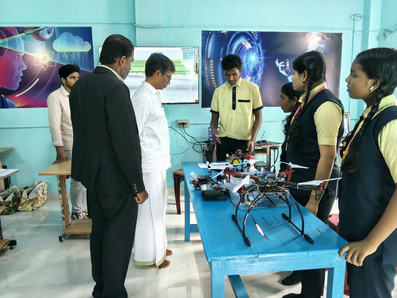 Students presenting a school project