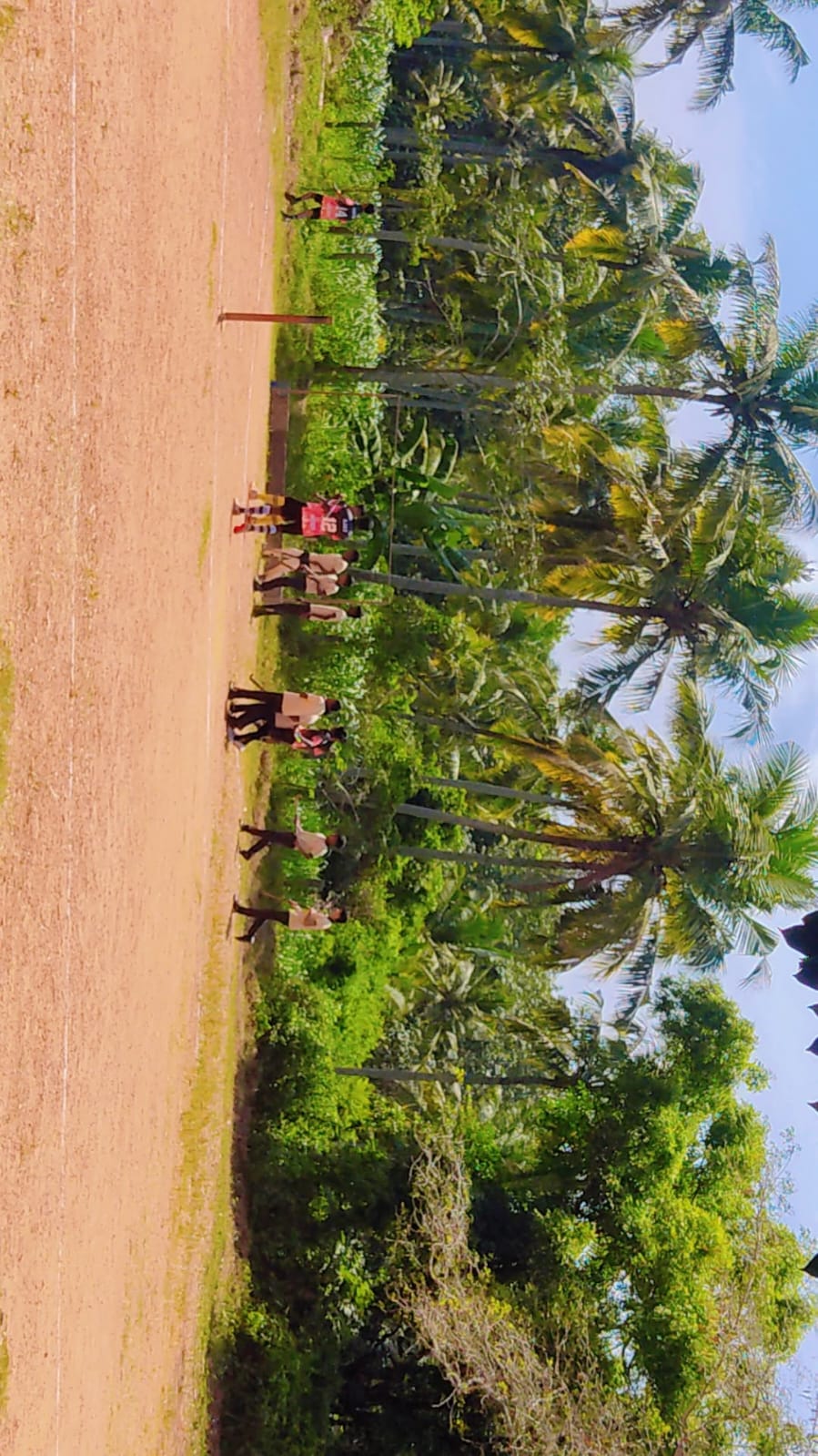 Students playing on the school ground