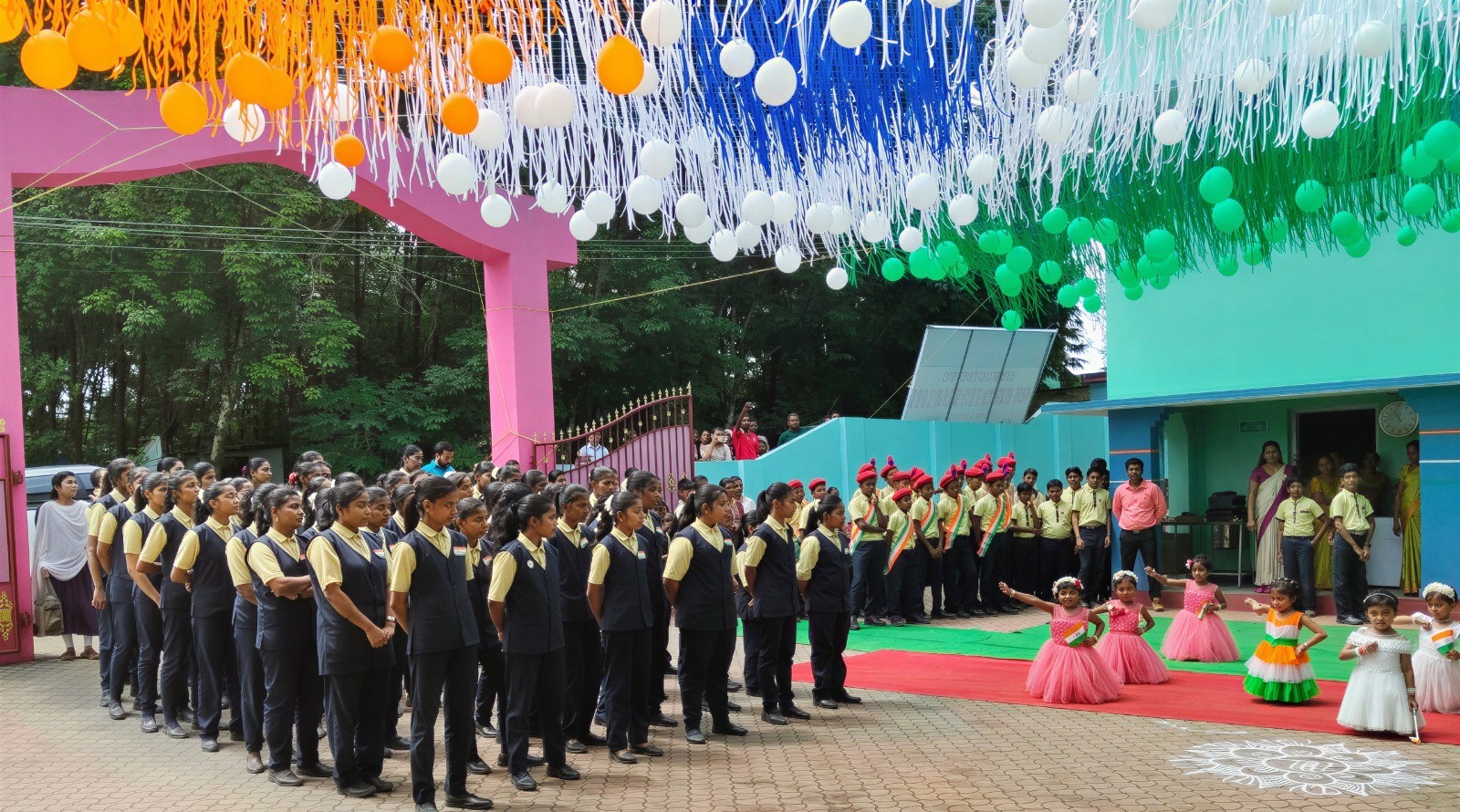 Students taking part in a school cultural programme